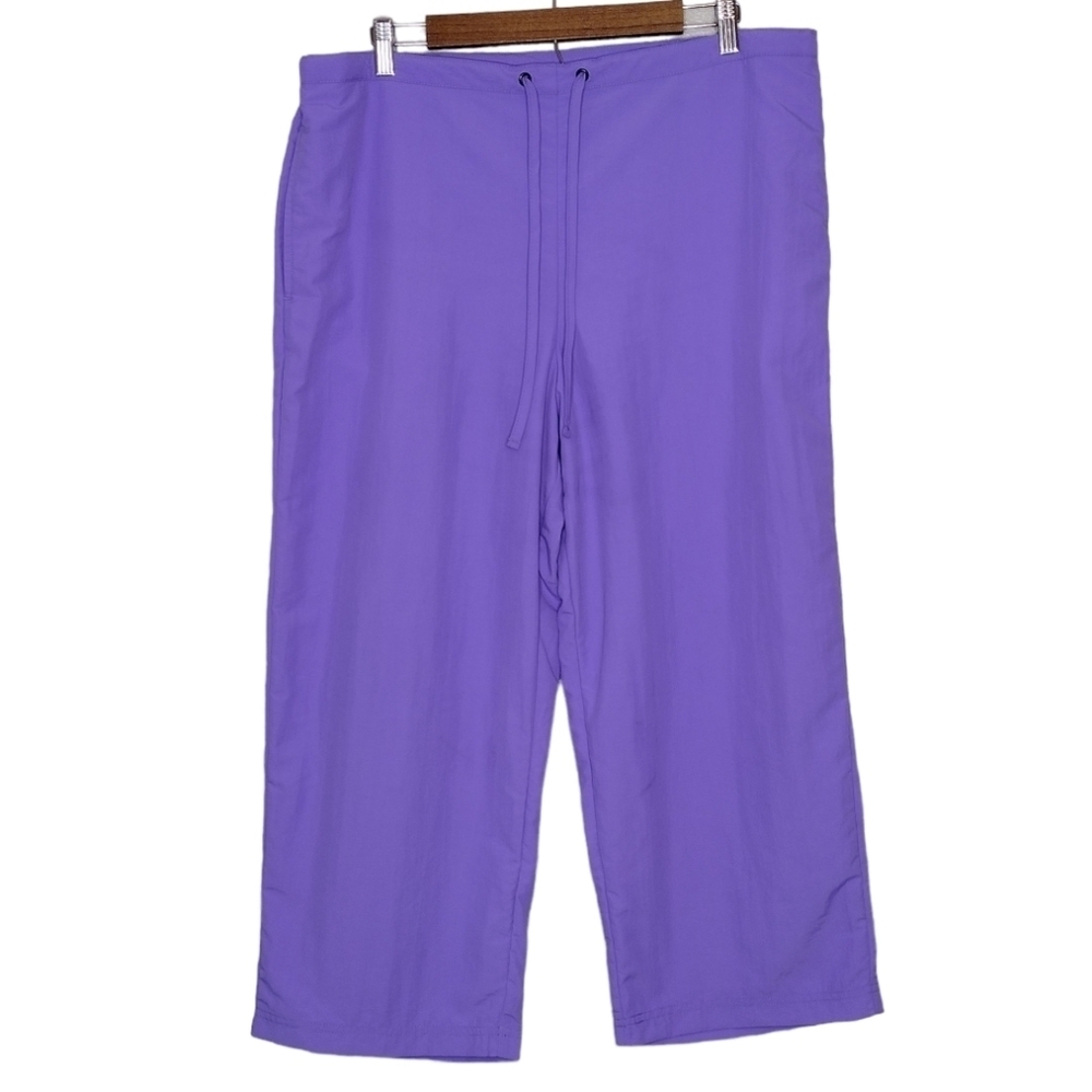 L.L Bean Supplex Nylon Quick-Dry Outdoors Drawstring Relaxed Crop Pants Sz L